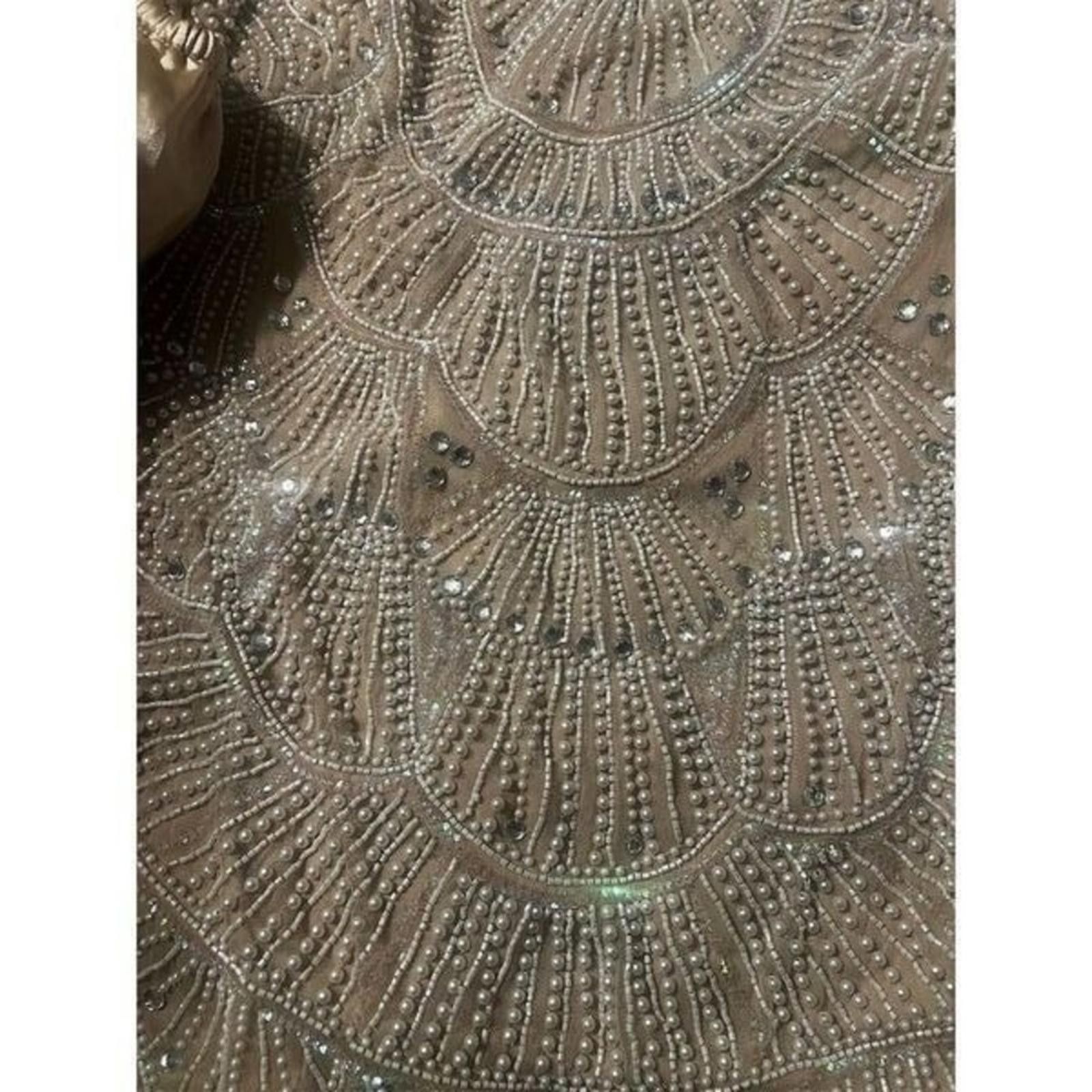 Asos ASOS LUXE Dress Mini US 8 Silver OffShoulder Beaded Size M / US 6-8 / IT 42-44 - 5 Thumbnail