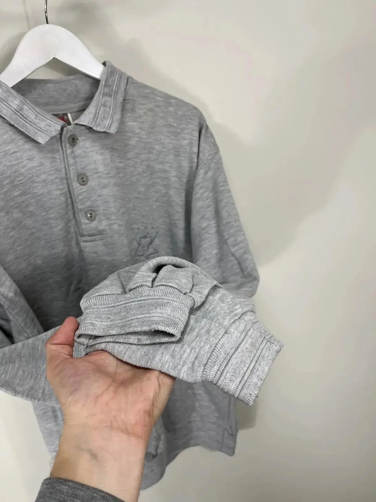 Nike × Vintage Vintage 90s Nike Cross Training Retro Hype Rugby Sweatshirt Size US L / EU 52-54 / 3 - 4 Thumbnail