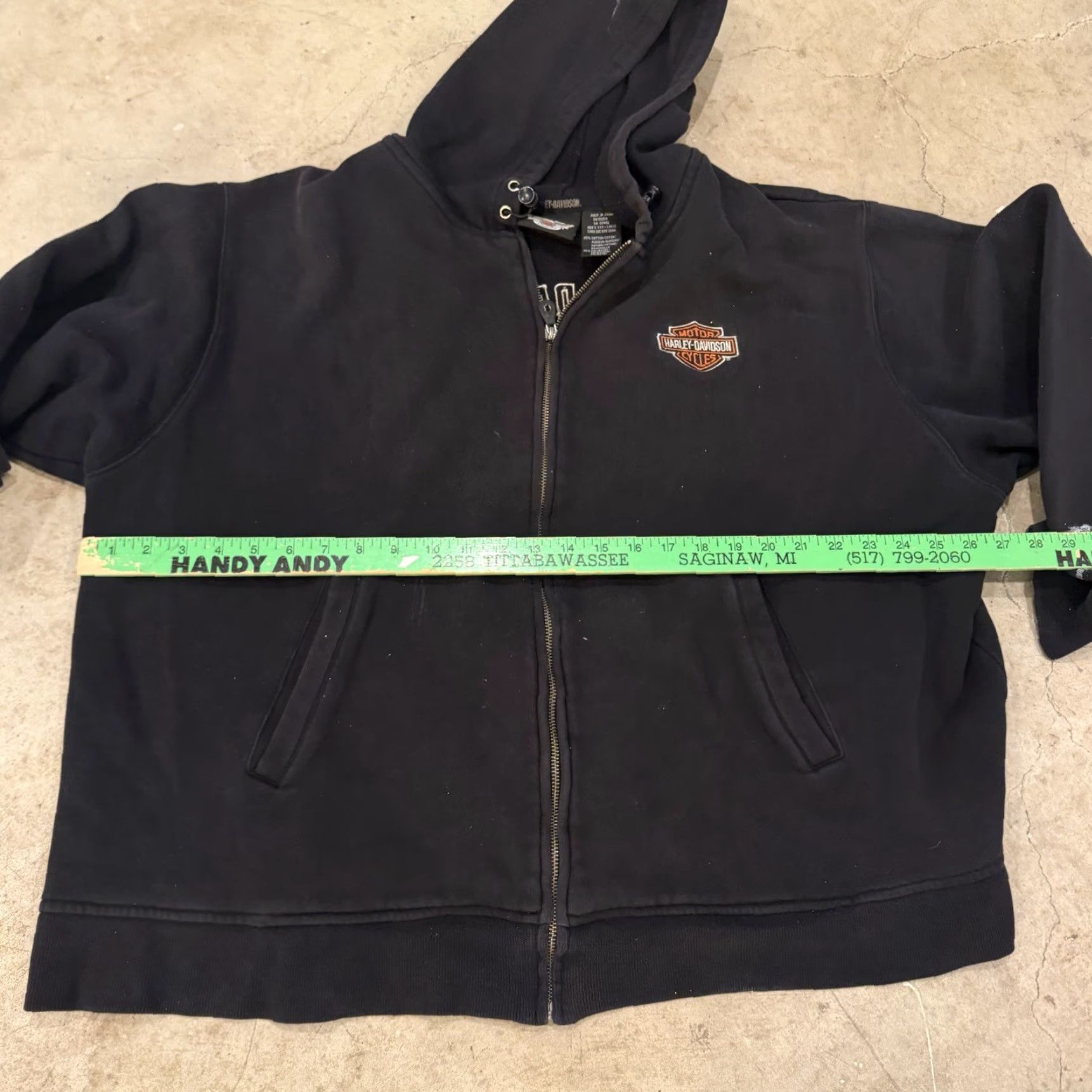 Harley Davidson Harley-Davidson Full Zip Jacket Sweatshirt Mens 3XL Distressed Black Cotton 3-in-1 Jacket Mens Size US XXL / EU 58 / 5 - 6 Thumbnail