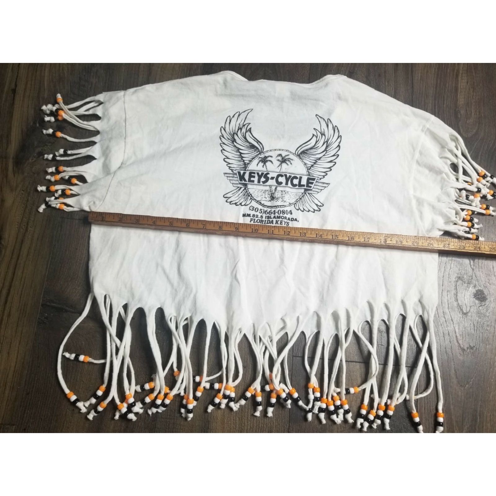 Doublet VINTAGE Fun Time 90s Cropped Beaded T-Shirt One Size White Double-Sided Motor Cycle Womens Size ONE SIZE - 3 Thumbnail