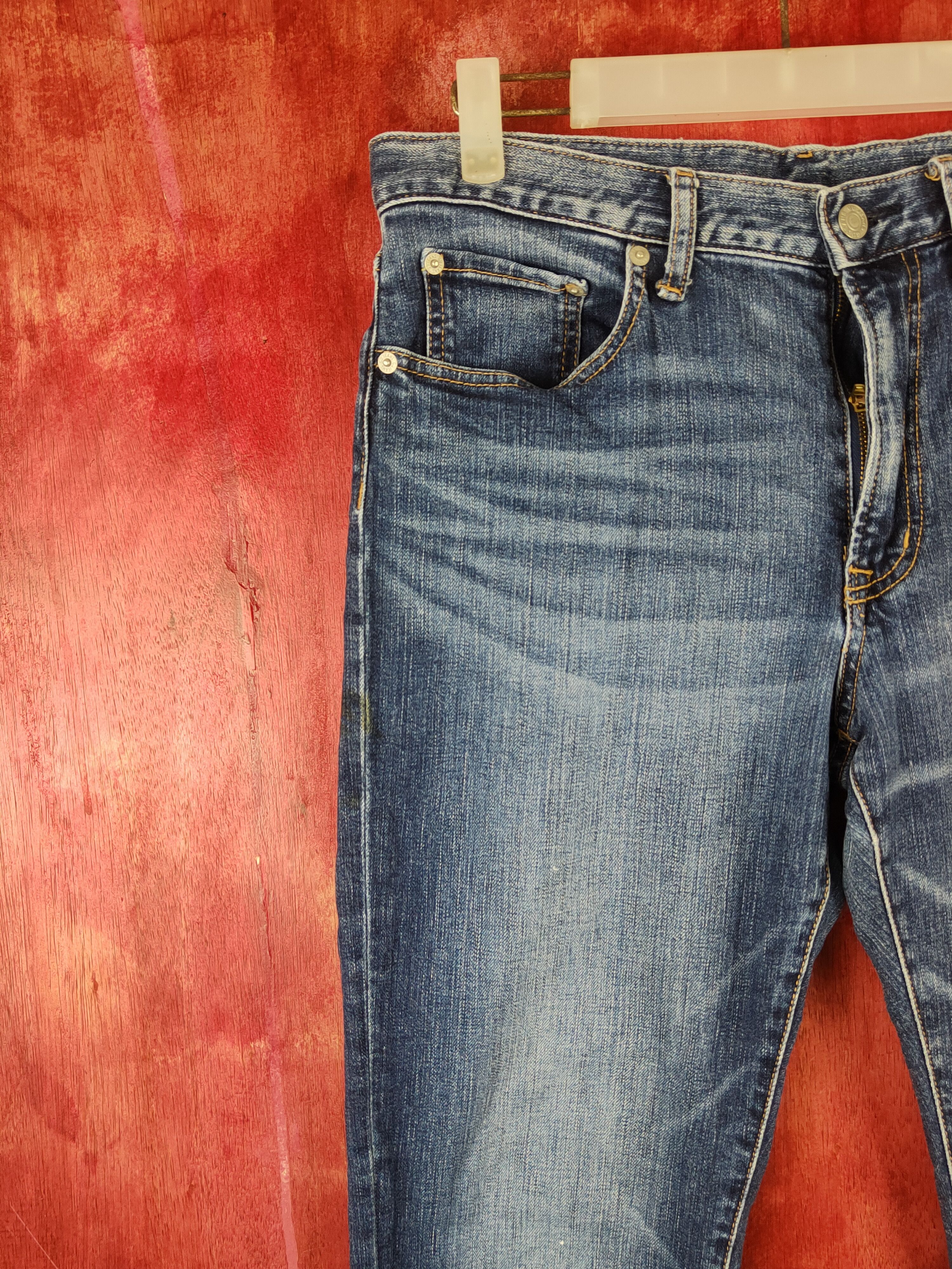 GU Gu japan vintage blue Denim jeans Pants #S1370 Size US 33 - 3 Thumbnail