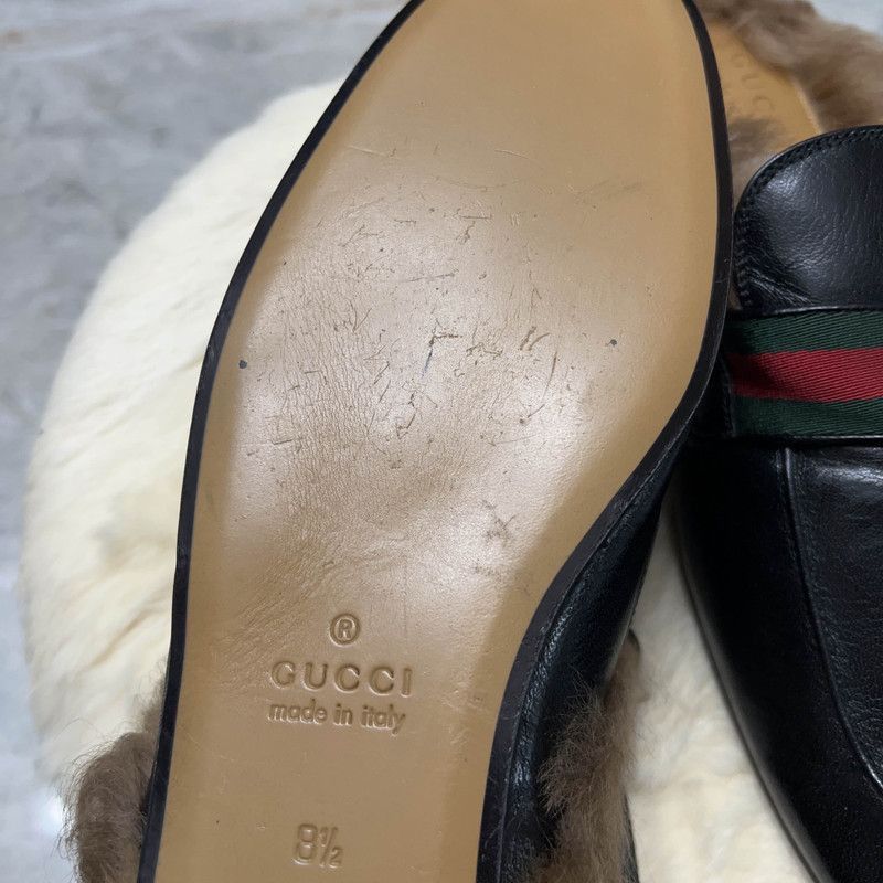 Gucci Gucci Princetown Black Fur Mules for Men - Size US 9.5 / EU 42-43 - 5 Thumbnail