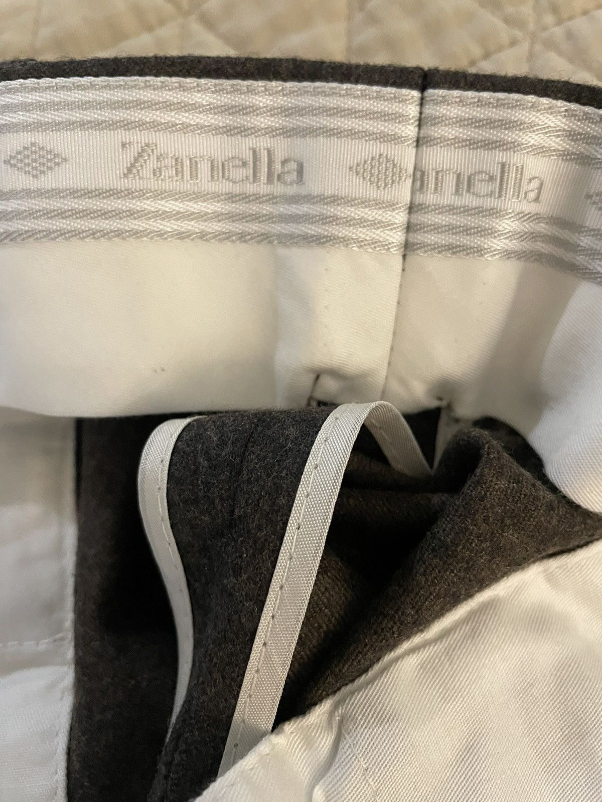 Zanella Flat Front Wool Flannel 'Devon' Trouser Size US 38 / EU 54 - 4 Thumbnail