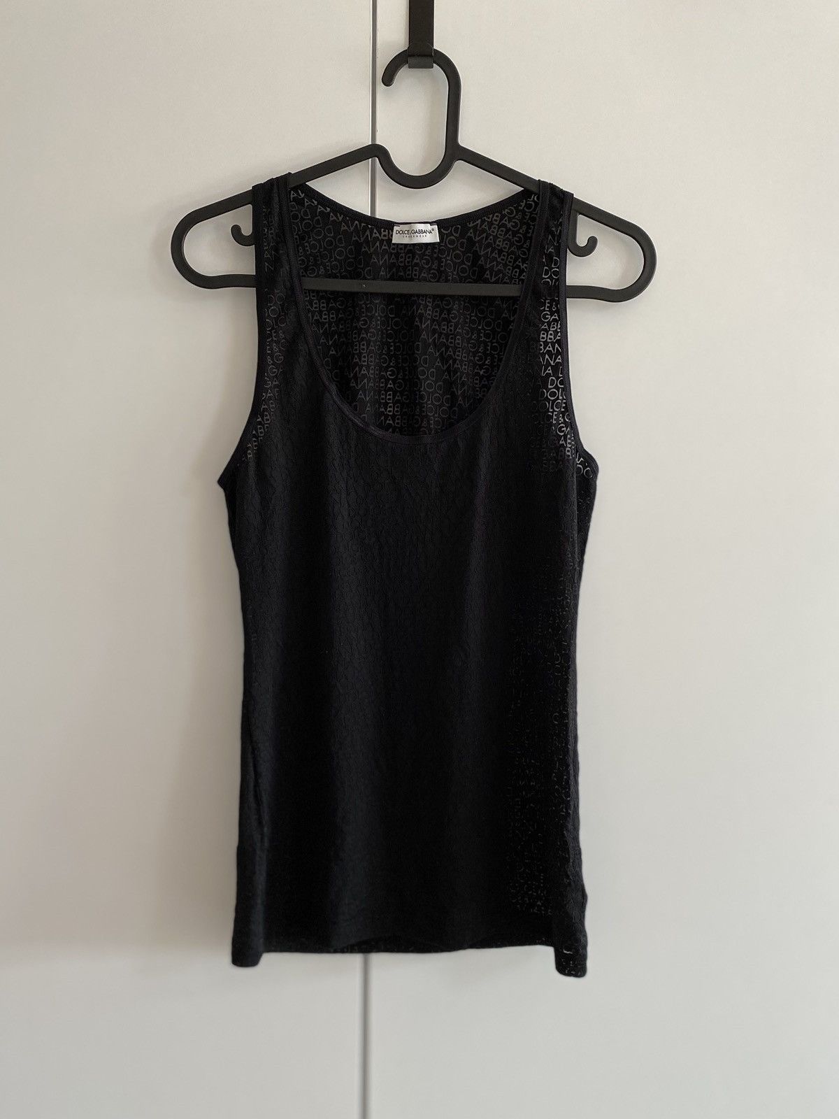 Dolce & Gabbana Dolce&Gabbana Black Tank Top Monogram Size M / US 6-8 / IT 42-44 - 2 Thumbnail
