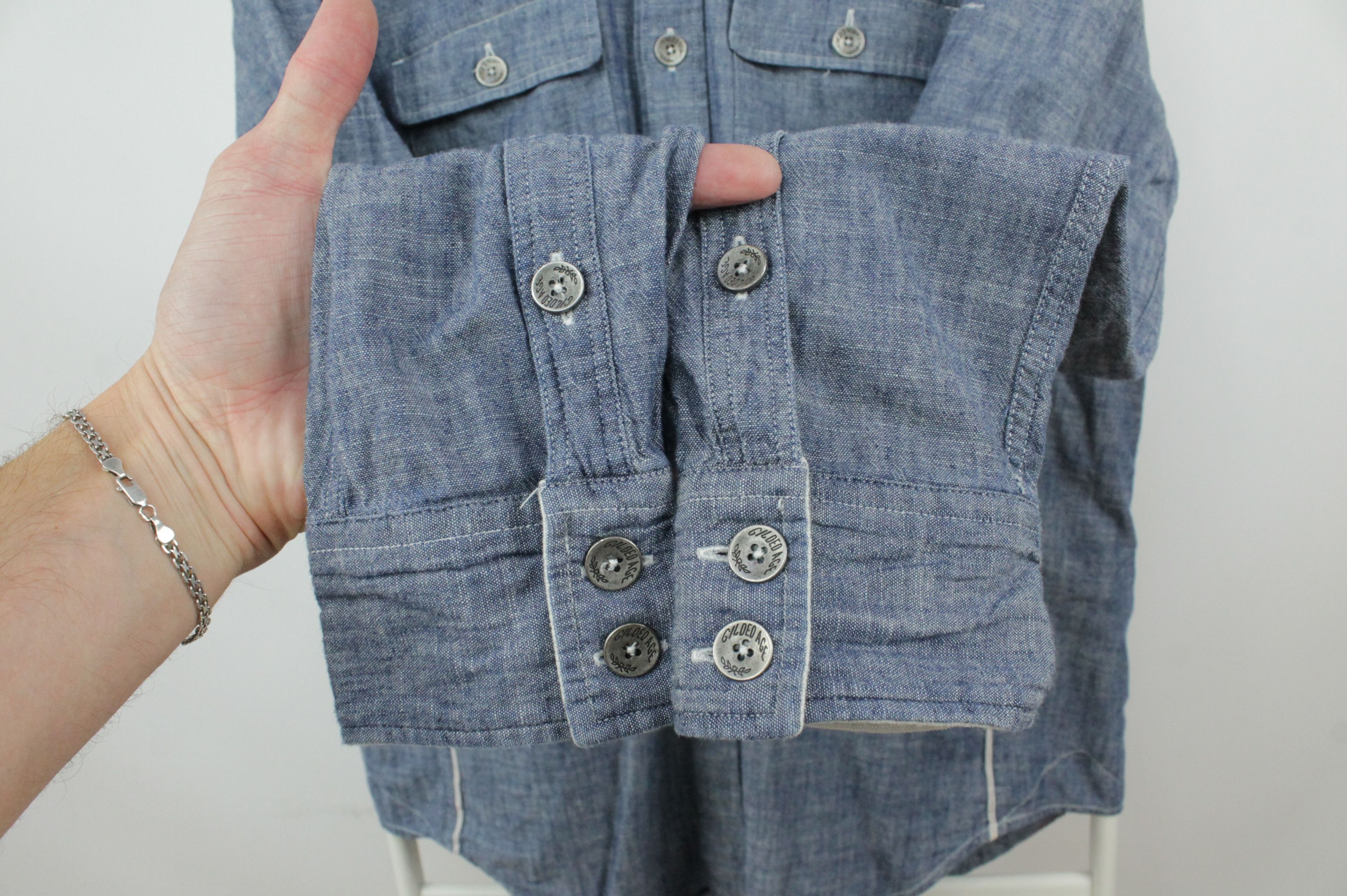 Gilded Age Gilded Age NYC Blue Cotton Shirt Men's Size US M / EU 48-50 / 2 - 4 Thumbnail