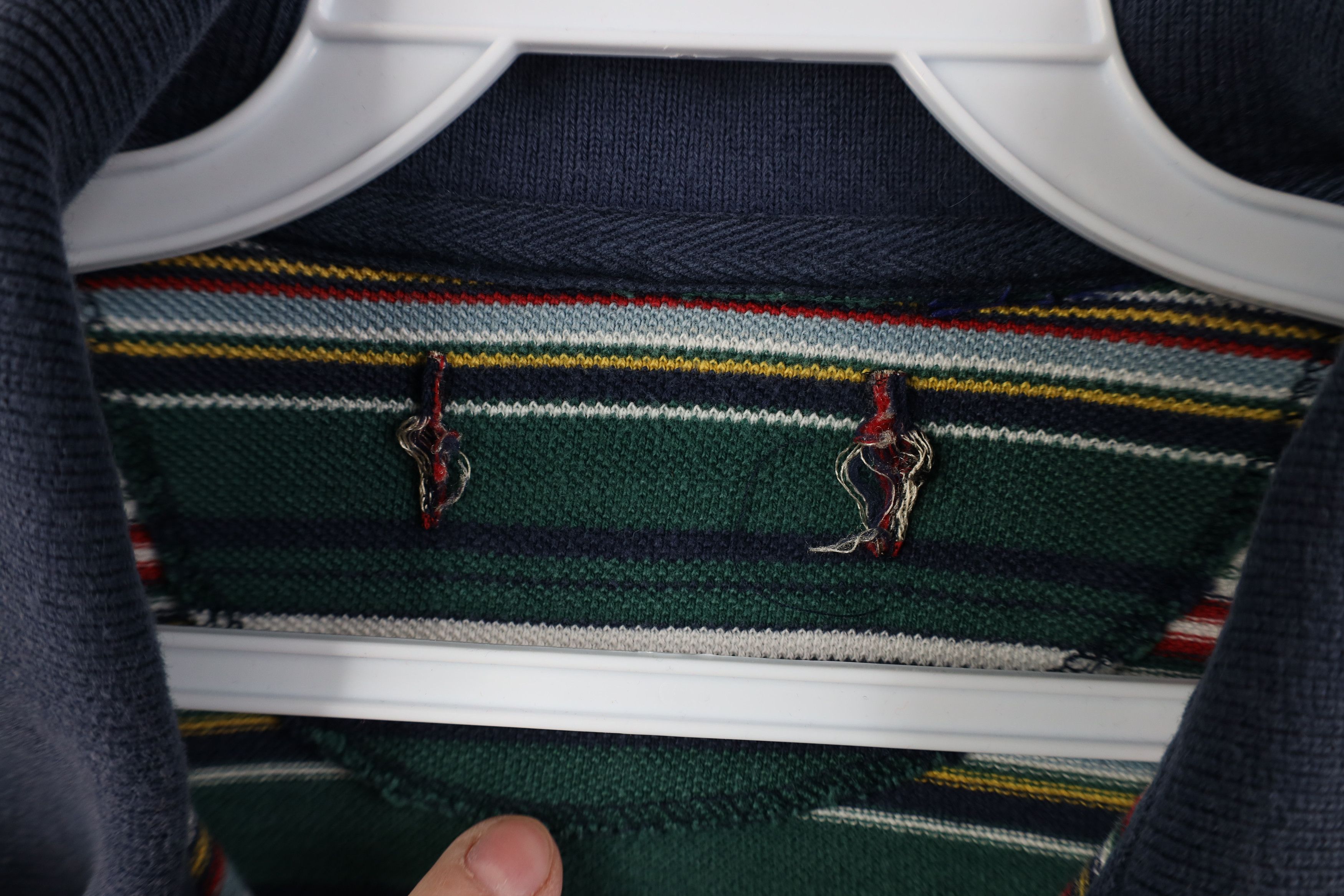 Vintage Vintage 90s Streetwear Striped Knit Collared Golf Polo Shirt Size US XL / EU 56 / 4 - 5 Thumbnail