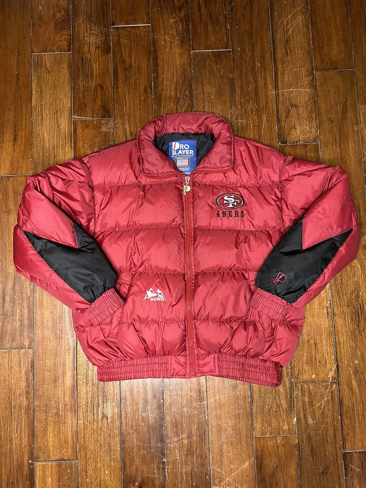 image of Pro Player Sf 49Ers Goose Down Puffer Jacket 90's in Red, Men's (Size XL)