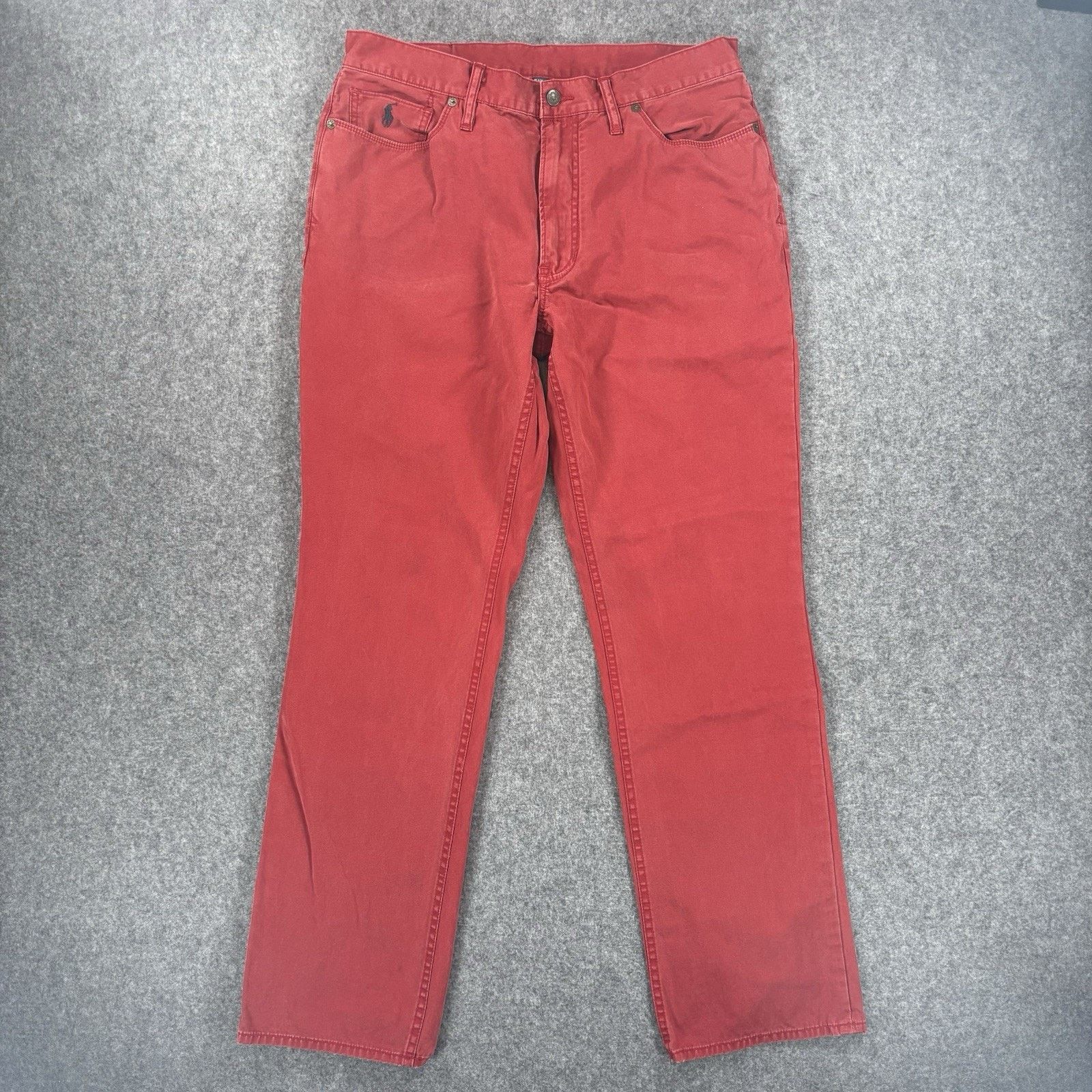 Polo Ralph Lauren Polo Ralph Lauren Red Dungarees Pants 35x32 Straight Leg Size US 35 - 2 Thumbnail