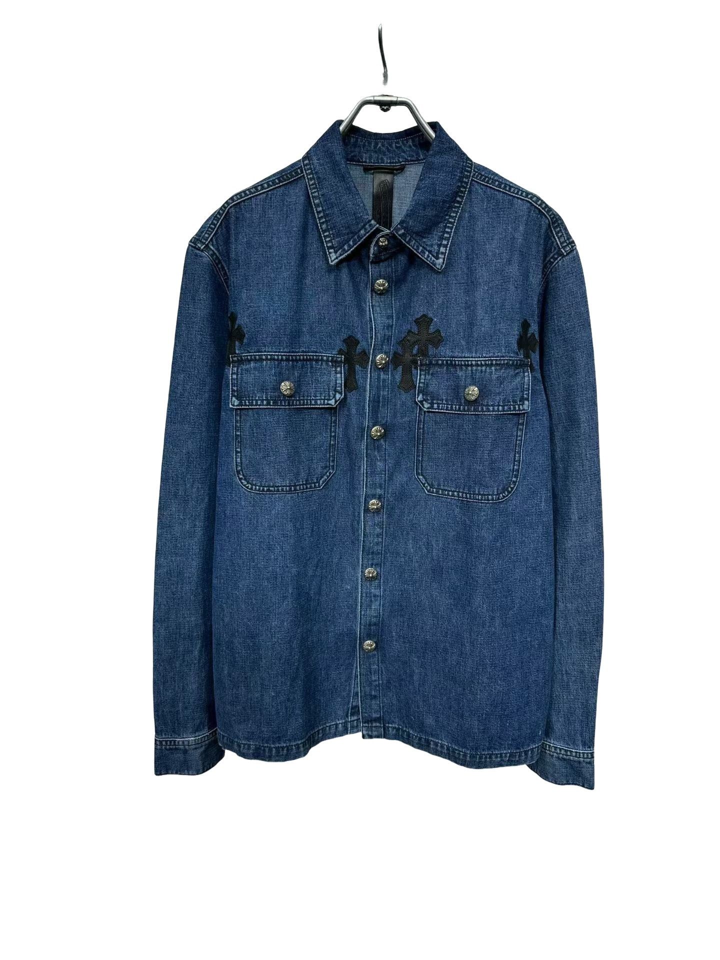 Chrome Hearts Chrome Hearts Cross Patch Denim Shirt Size L Size US L / EU 52-54 / 3 - 1 Thumbnail