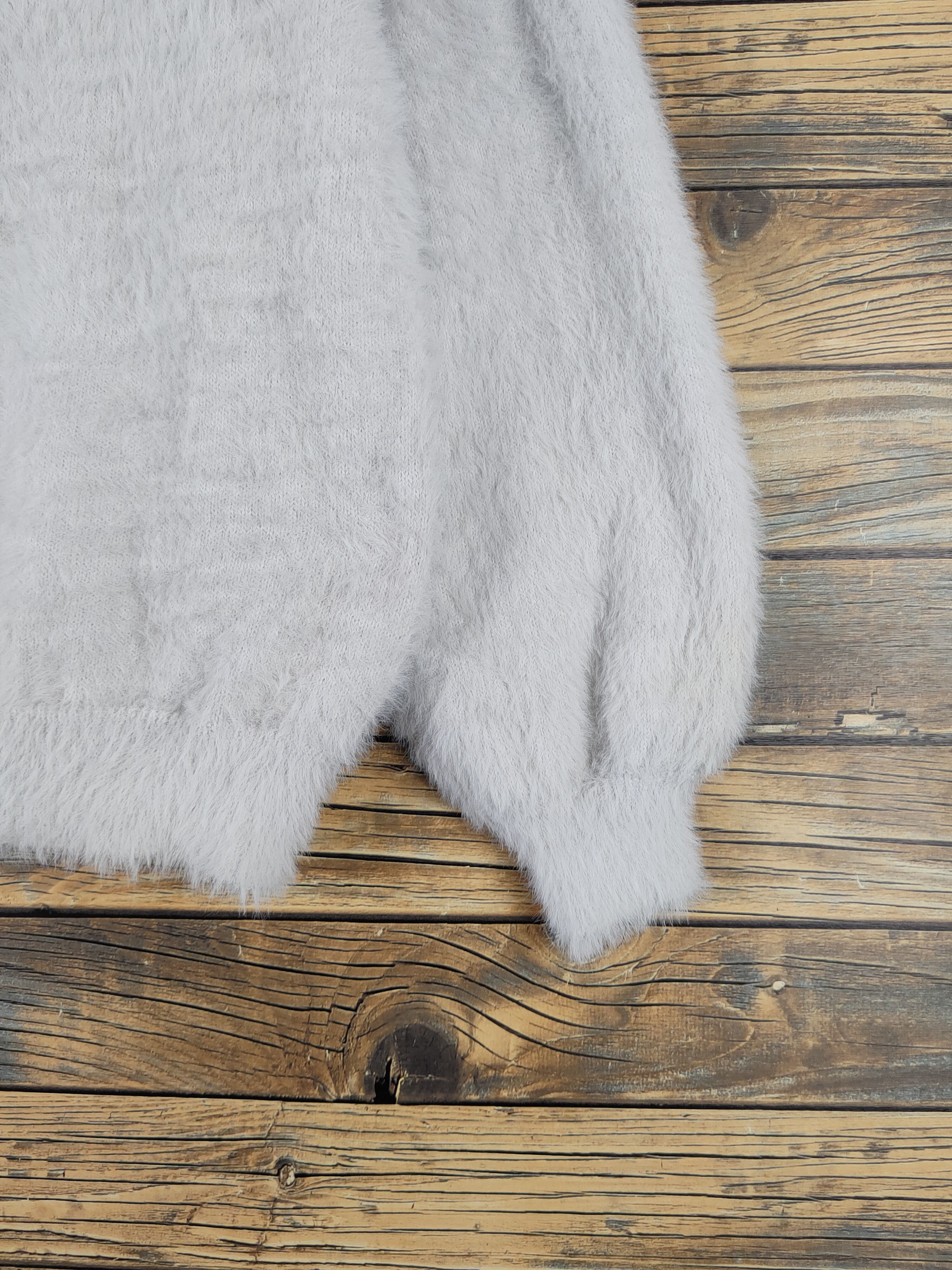 Japanese Brand Ingni Light Gray Shag Shaggy Fur Mohair Knitwear #W2148 Size M / US 6-8 / IT 42-44 - 6 Thumbnail