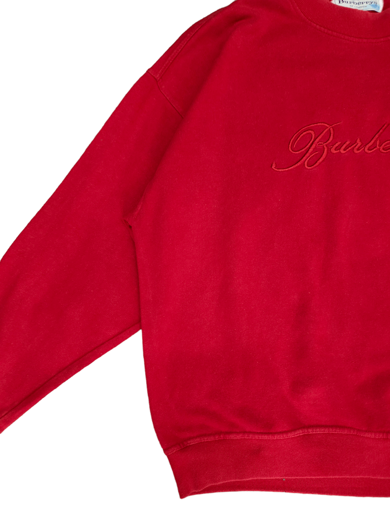 Burberry Vintage 90s Burberrys Red Embroidered Oversize Sweatshirt Size US M / EU 48-50 / 2 - 6 Thumbnail