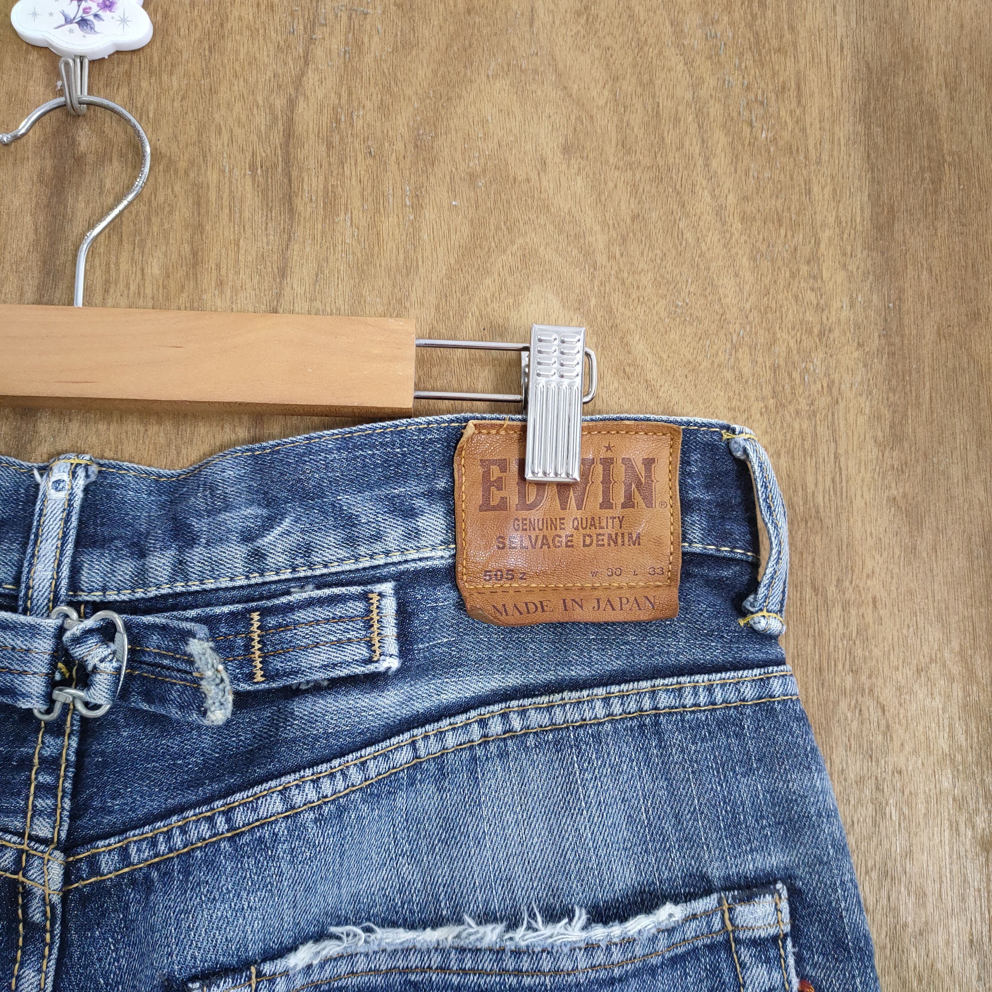 Edwin W32 VINTAGE EDWIN ORANGE TAG SELVAGE DISTRESSED JEANS PANTS Size US 32 / EU 48 - 10 Thumbnail