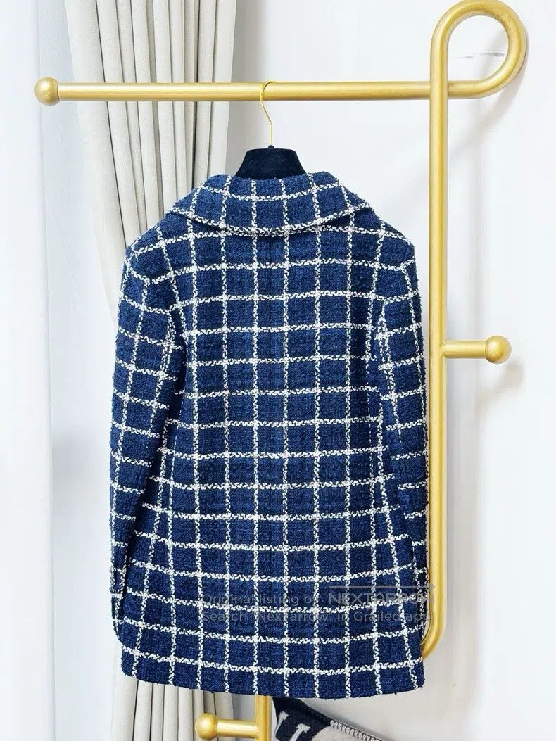 Chanel Chanel 24P blue and white plaid lapel long-sleeved jacket Size XS / US 0-2 / IT 36-38 - 4 Thumbnail