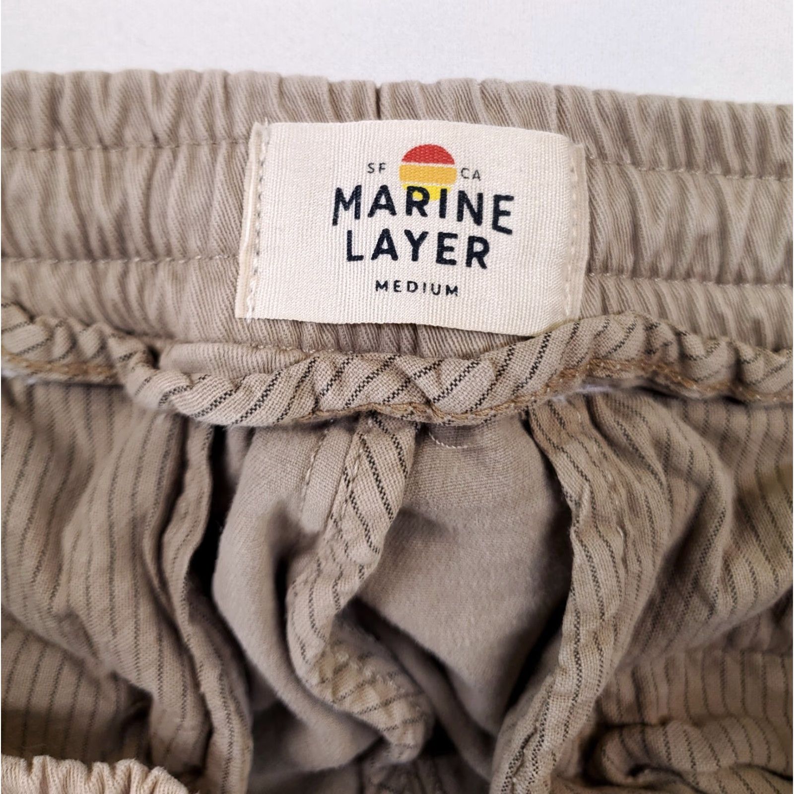 Marine Layer Marine Layer Saturday Joggers Pants Mens M Beige Drawstring Elastic Waist 30-34 Jogger Men M Size US 31 - 3 Thumbnail