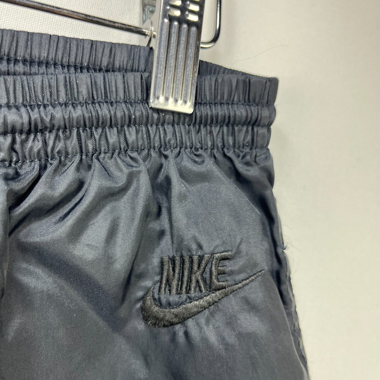 Nike × Vintage Vintage 90s Nike Windbreaker Pants Black Swoosh XL Swishy Size US 42 / EU 58 - 3 Thumbnail