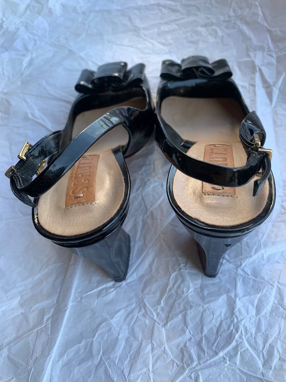 SCHUTZ × Vintage Schutz vintage black patent leather sandals with bow Size US 9 / IT 39 - 4 Thumbnail