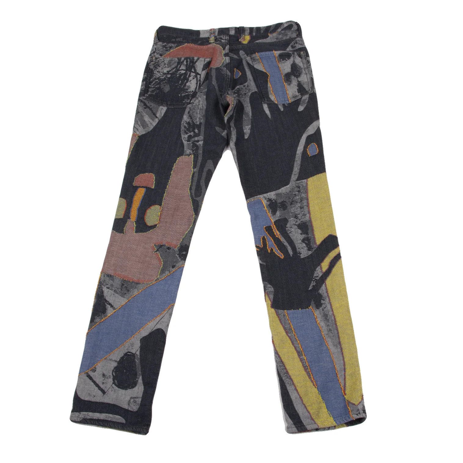 Issey Miyake Colorful Graphic Jacquard Denim Pants in Indigo Multi 2 Size US 36 / EU 52 - 14 Thumbnail