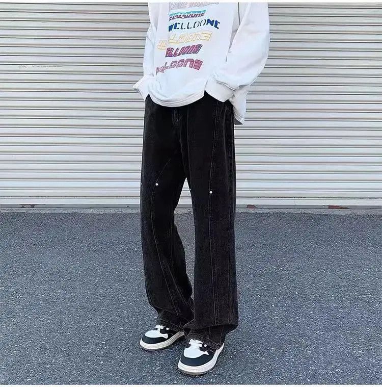 Japanese Brand Retro loose fitting straight leg jeans Size US 32 / EU 48 - 4 Thumbnail