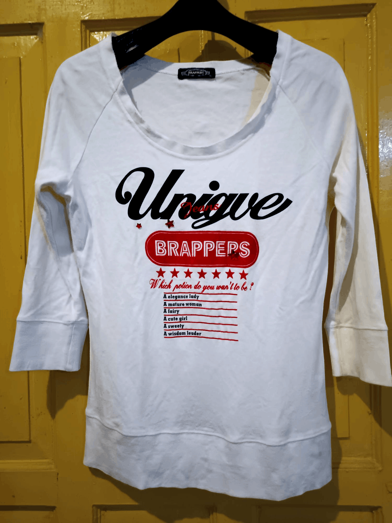 Japanese Brand UNIQUE JEANS BRAPPERS Crew Neck T-Shirt Longsleeve Size US M / EU 48-50 / 2 - 13 Thumbnail