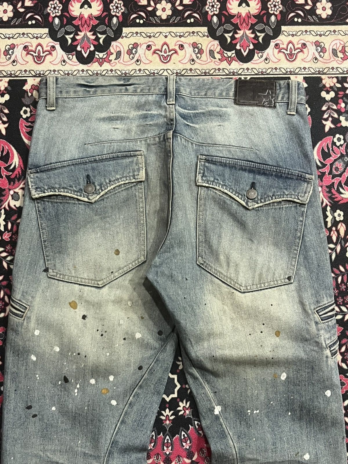 Le Grande Bleu (L.G.B.) Rattle Trap Paint Splattered Multizipper Distressed Jeans Size US 34 / EU 50 - 10 Thumbnail