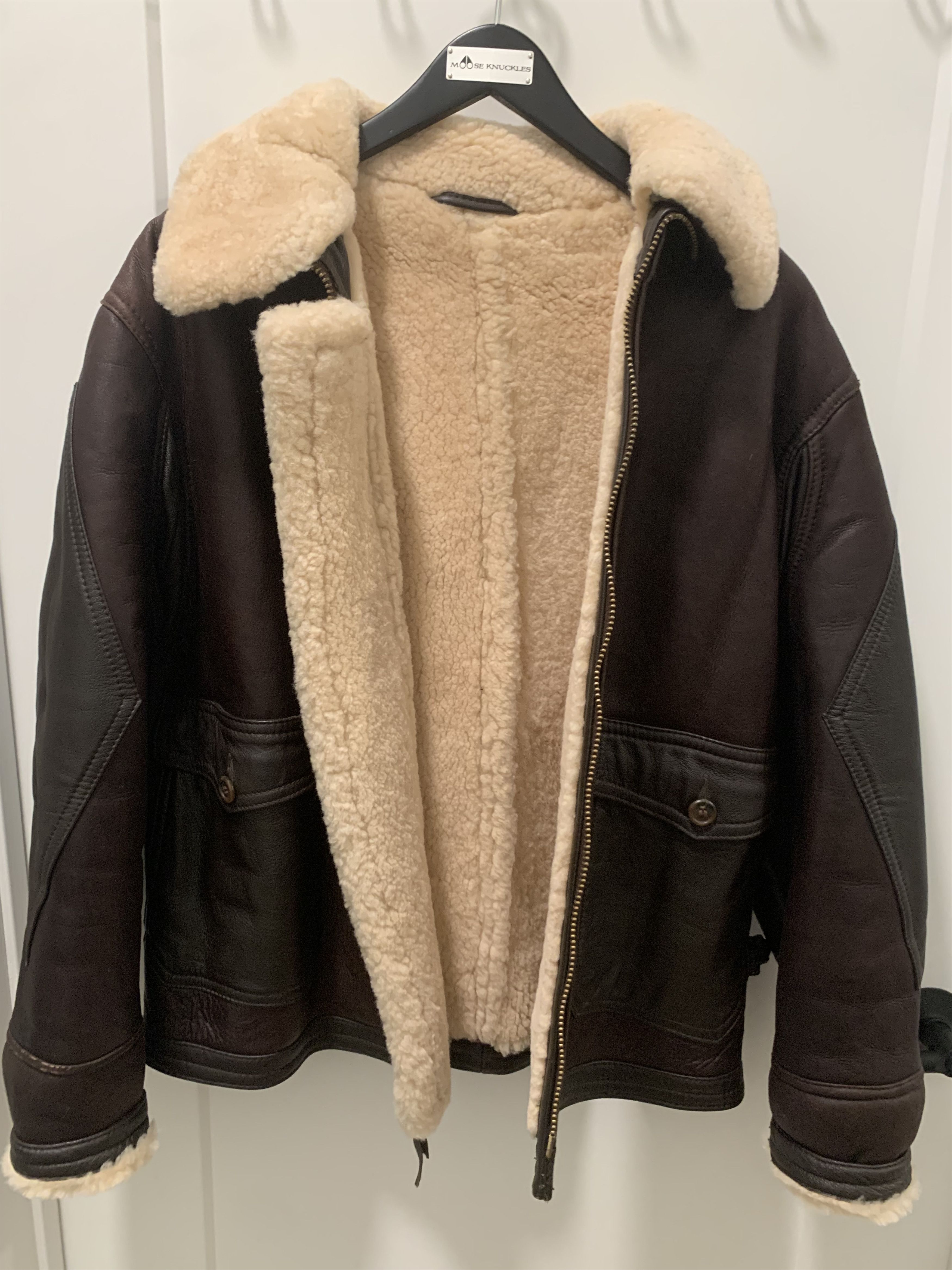Other VINTAGE WW2 USN M444A SHEARLING LEATHER BOMBER JACKET Size US L / EU 52-54 / 3 - 5 Thumbnail