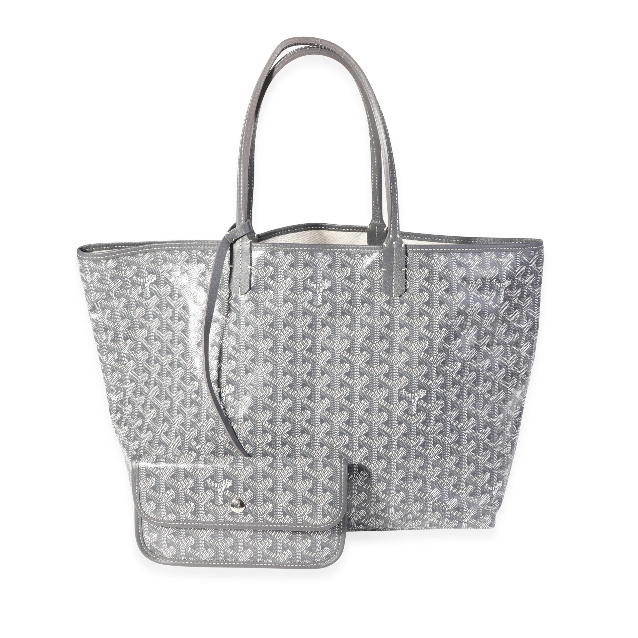 image of Goyard Gray Goyardine Saint Louis Pm Tote in Grey, Women's