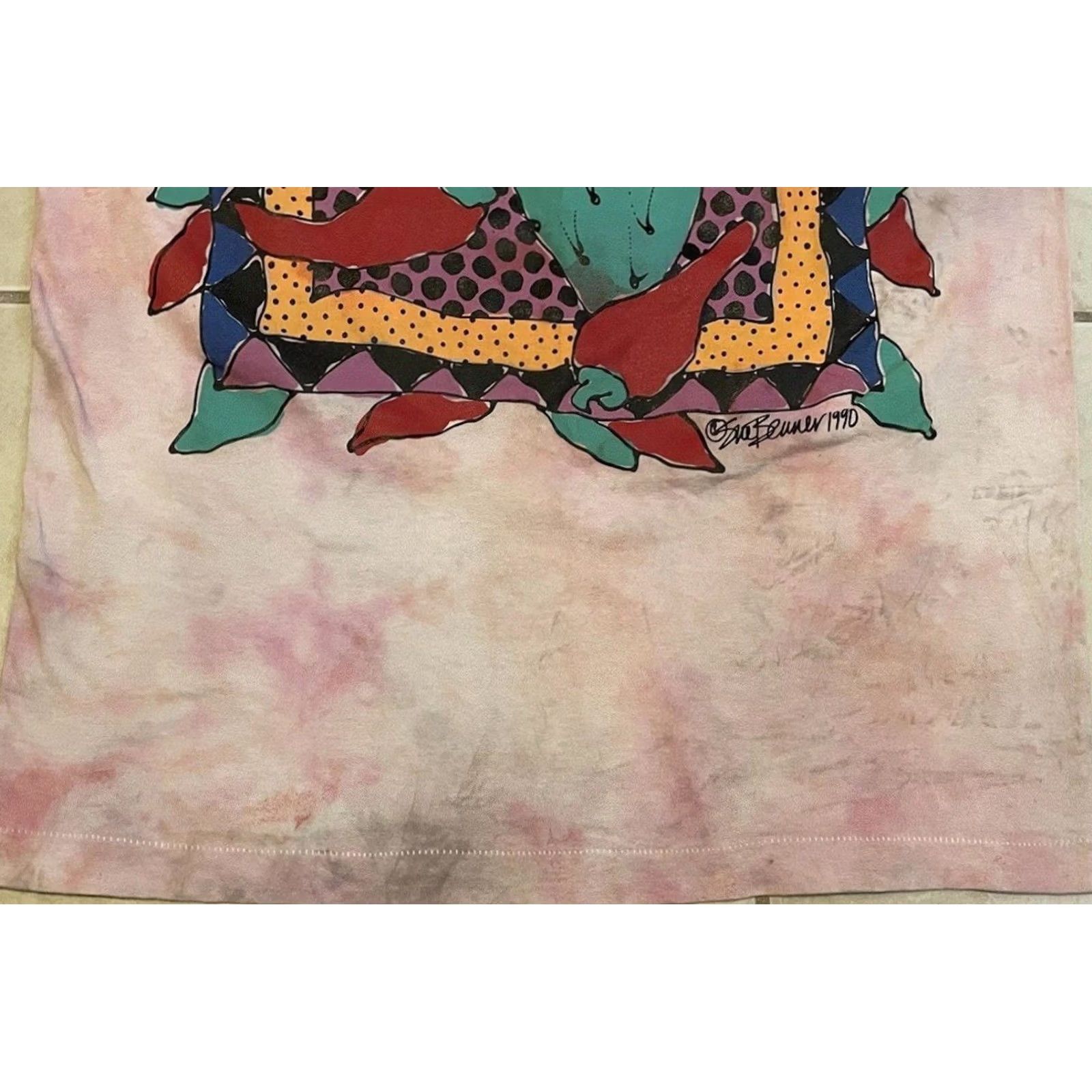 Vintage VINTAGE Cactus Abstract Art Faded AOP Shirt L USA Pink 90s 80s Grunge Sun Palm Trees Beach Single Stitch Men T-Shirt Long Sleeve Tie Dye Pattern Nike? Size US L / EU 52-54 / 3 - 3 Thumbnail