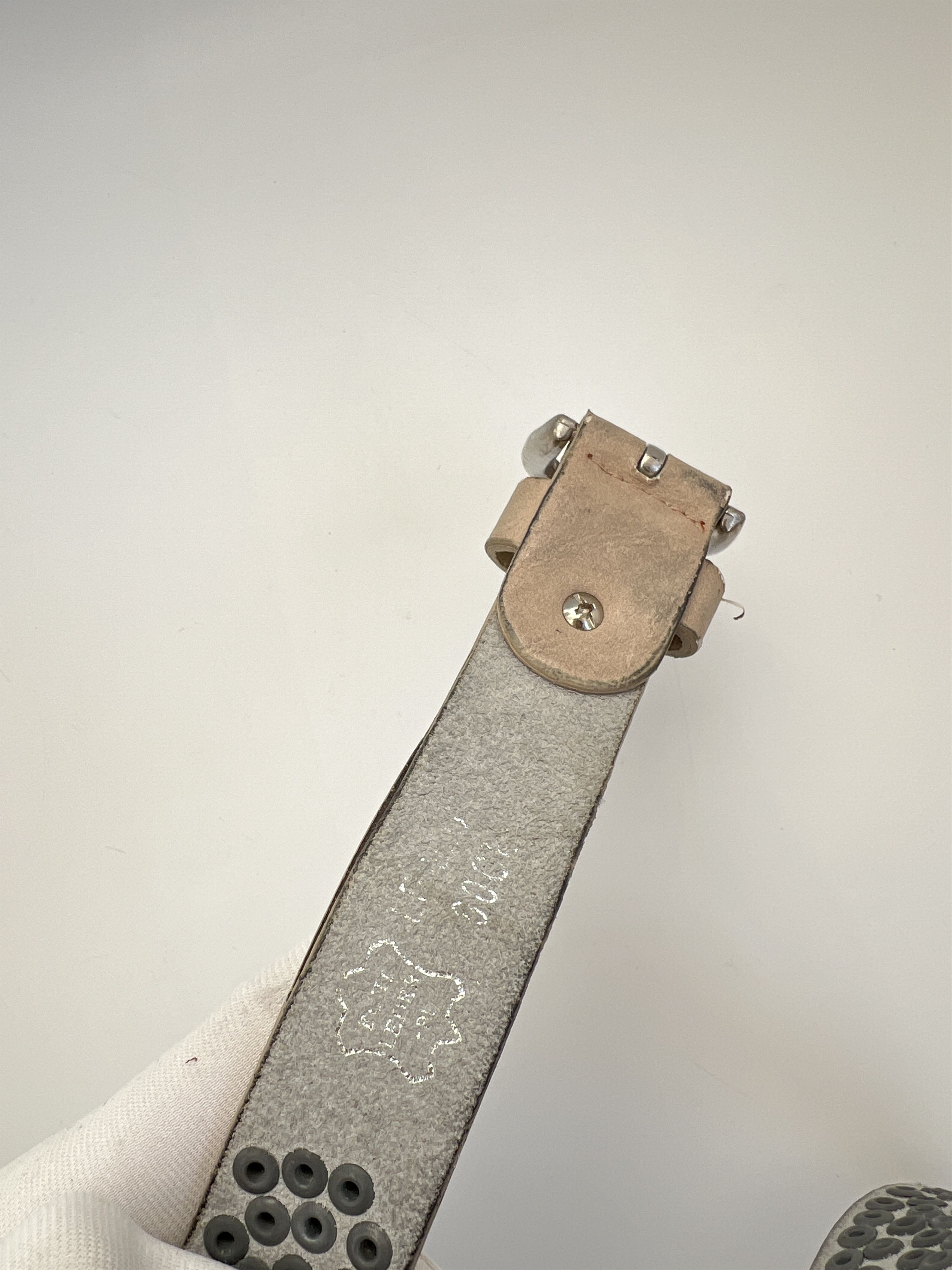 Vintage Rhinestones Belt BB Simon Style Beige Punk Size ONE SIZE - 11 Thumbnail
