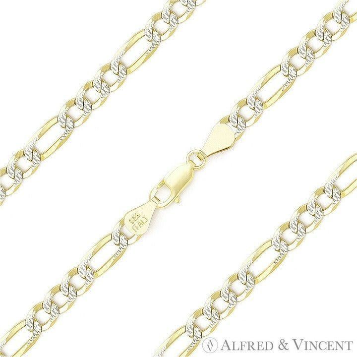 Other Figaro Pave Link Chain Anklet in 14k Yellow Gold-Plated Size ONE SIZE - 1 Thumbnail