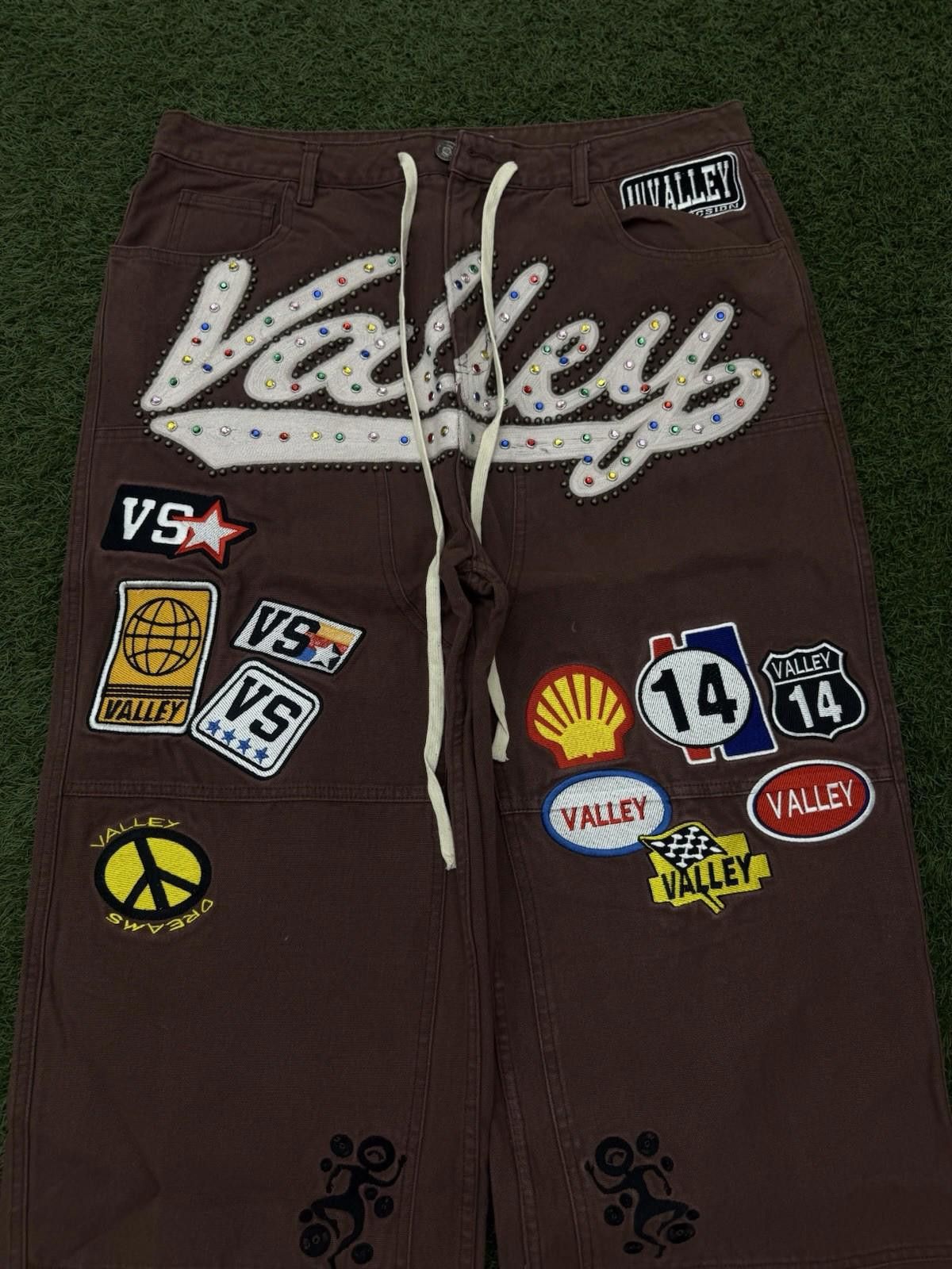 Vale Valley Baggy Patchwork Denim Brown Jeans Size 32 (NEW) Size US 32 / EU 48 - 6 Thumbnail