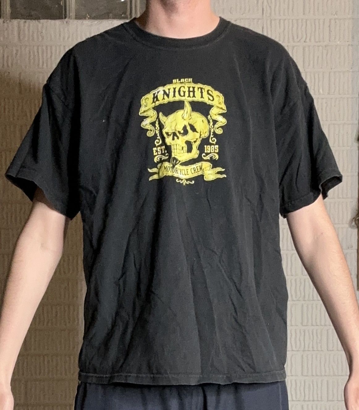 Vintage Y2K 2000s Black Knights Motorcycle Crew T Shirt Size US XL / EU 56 / 4 - 1 Thumbnail