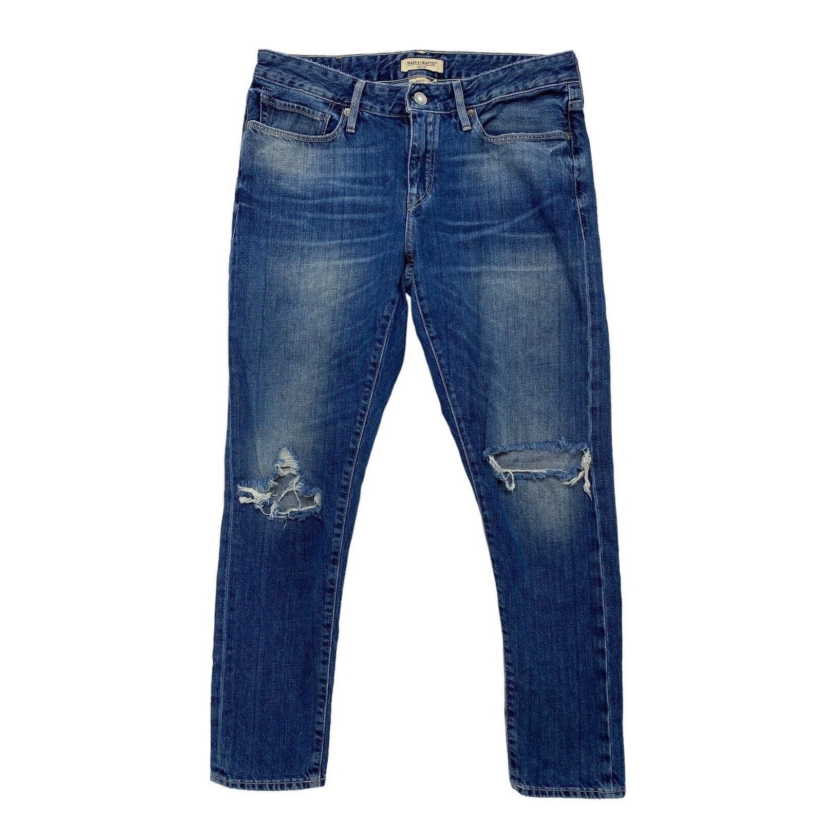 Levi's LEVIS MADE & CRAFTED Distressed Marker Tapered Blue Jeans 28 Size 28" / US 6 / IT 42 - 1 Thumbnail