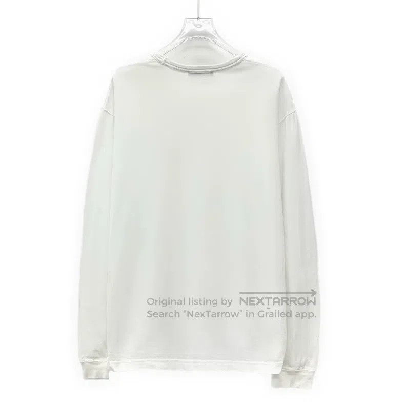 Acne Studios Acne Studios White Smile Embroidered Cotton Round Neck Lon Size US S / EU 44-46 / 1 - 2 Thumbnail