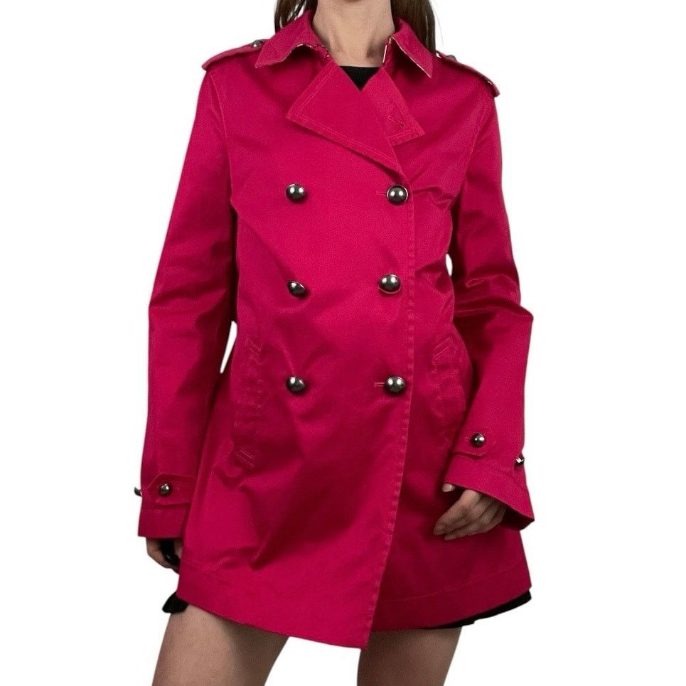 Tommy Hilfiger Tommy Hilfiger Vibrant Pink Button Down Collared Coat Size M / US 6-8 / IT 42-44 - 4 Thumbnail