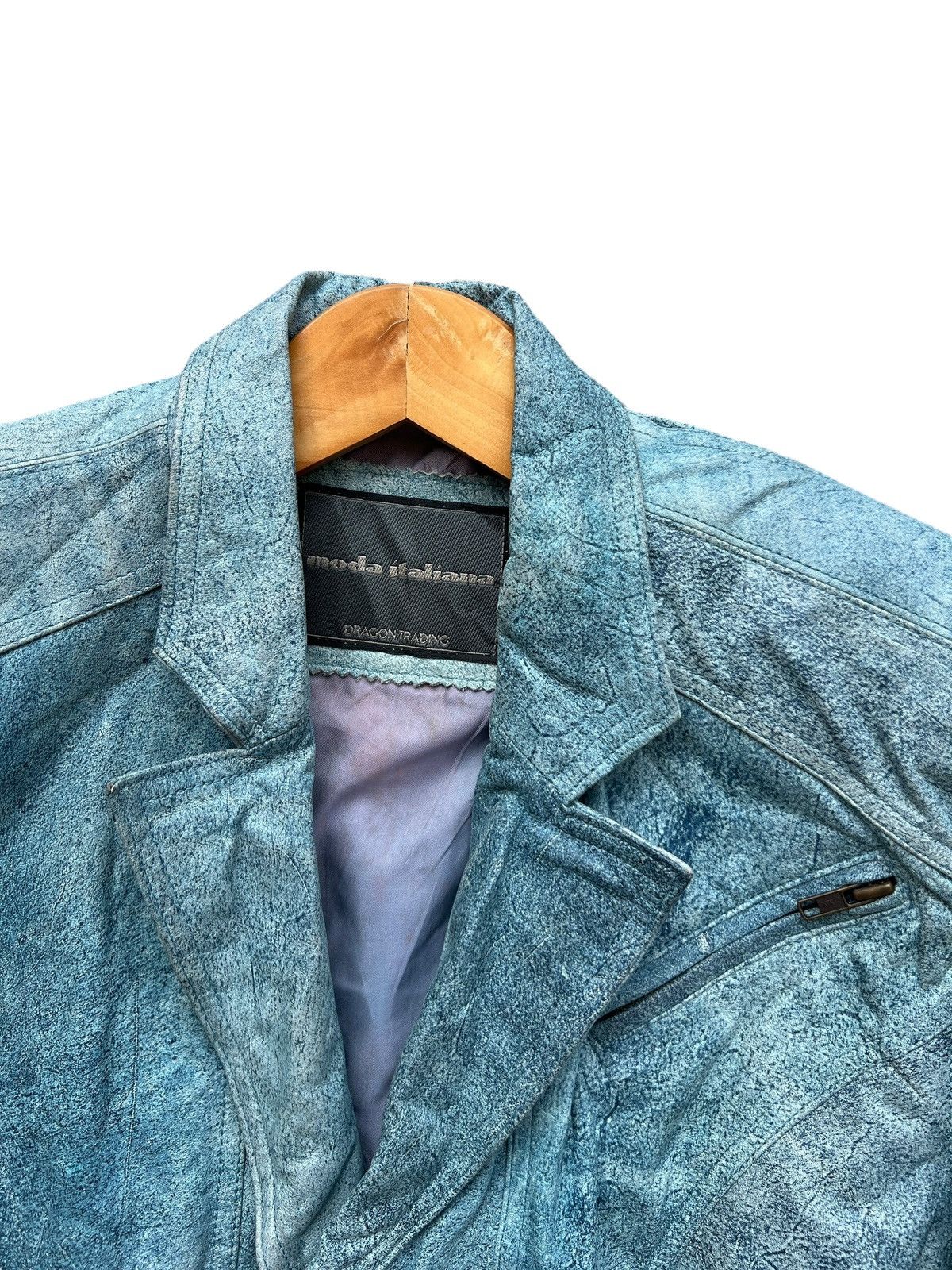 Japanese Brand Moda Italiana Blue Racing Leather Jacket Size S / US 4 / IT 40 - 4 Thumbnail