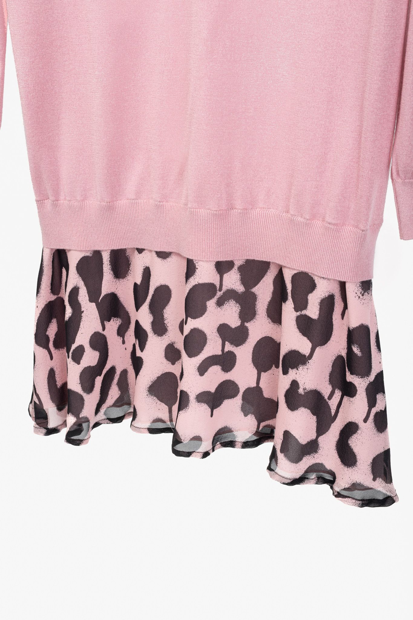 Boutique Moschino Boutique Moschino Pink Silk Leopard-Trim Sweater Size M / US 6-8 / IT 42-44 - 8 Thumbnail