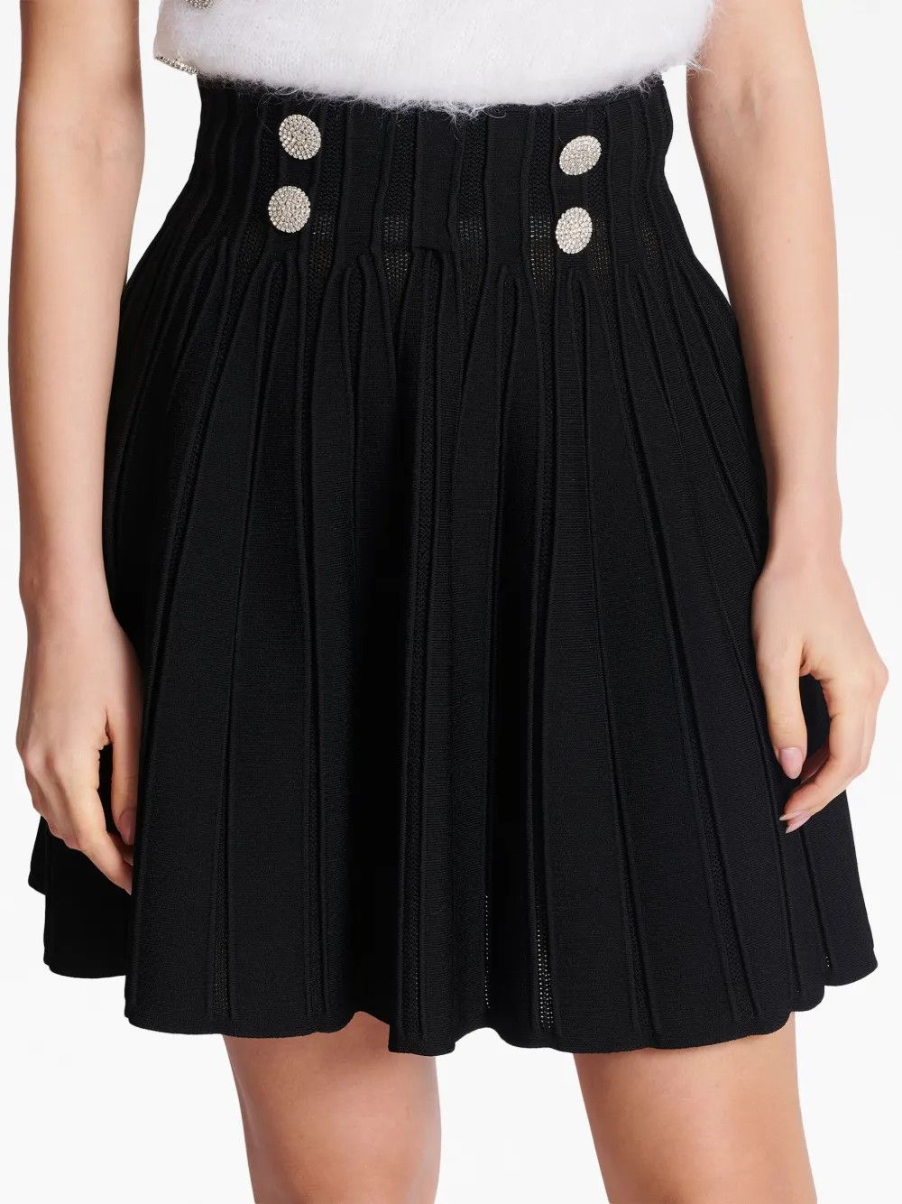 Balmain o1y0625 Mini Skirt in Black Size 28" / US 6 / IT 42 - 2 Thumbnail