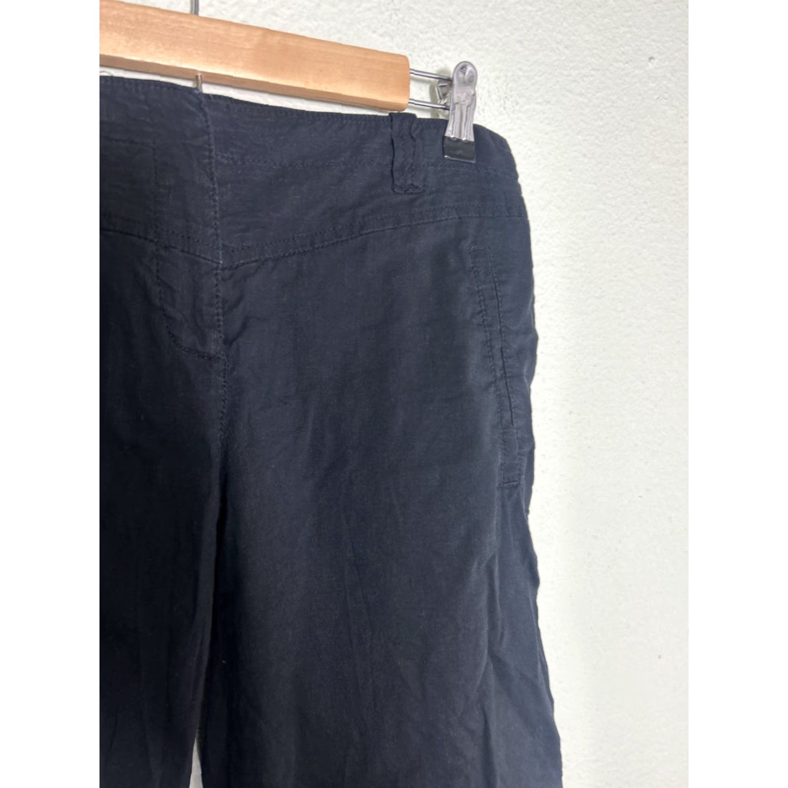 Theory Theory Women's Pants Cargo Linen Viscose Lightweight Black 6 Inseam 27" High Rise Size 28" / US 6 / IT 42 - 5 Thumbnail