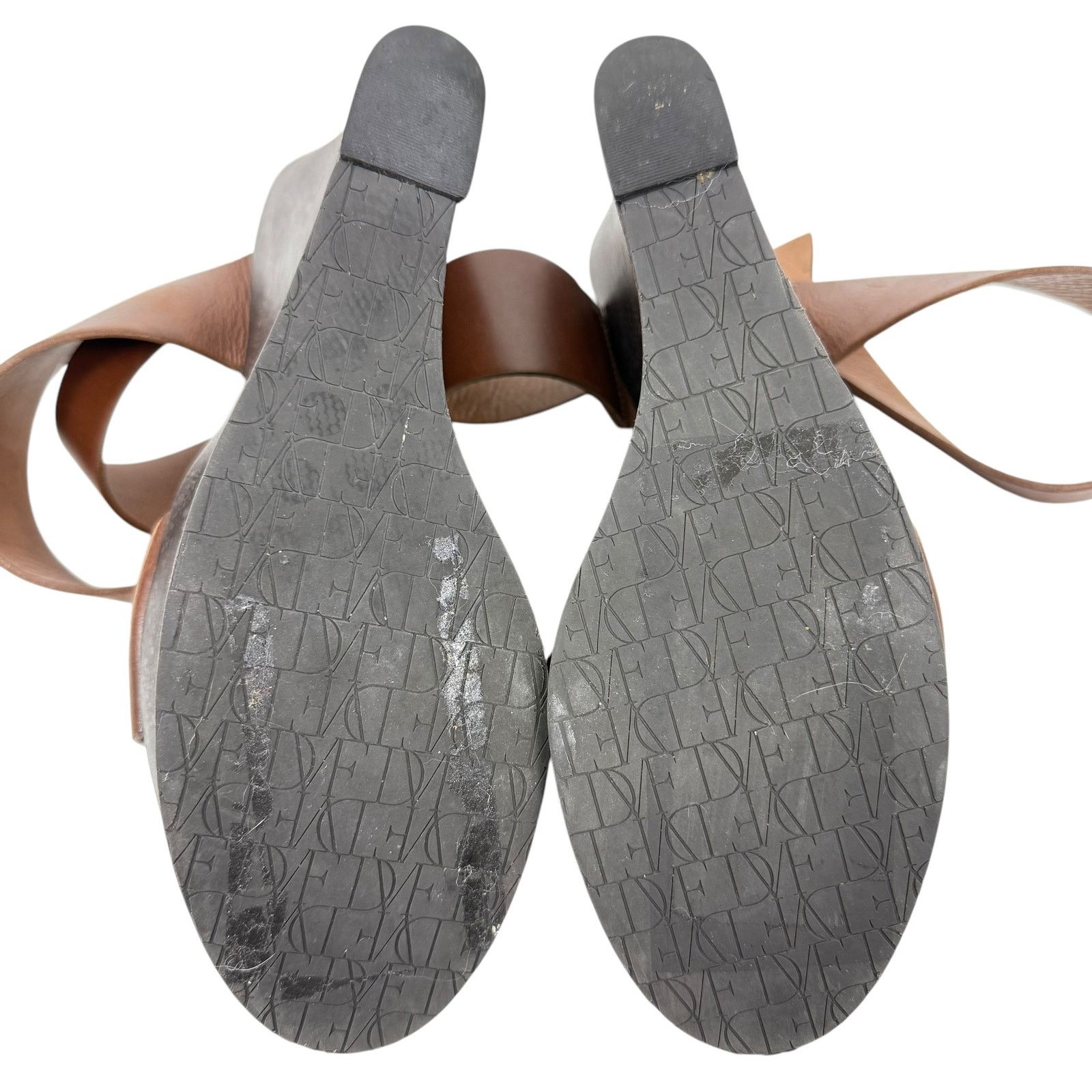 Diane von Furstenberg Diane Von Furstenberg Onmi Ankle Wrap Wedges Brown Leather Size US 9.5 / IT 39.5 - 7 Thumbnail