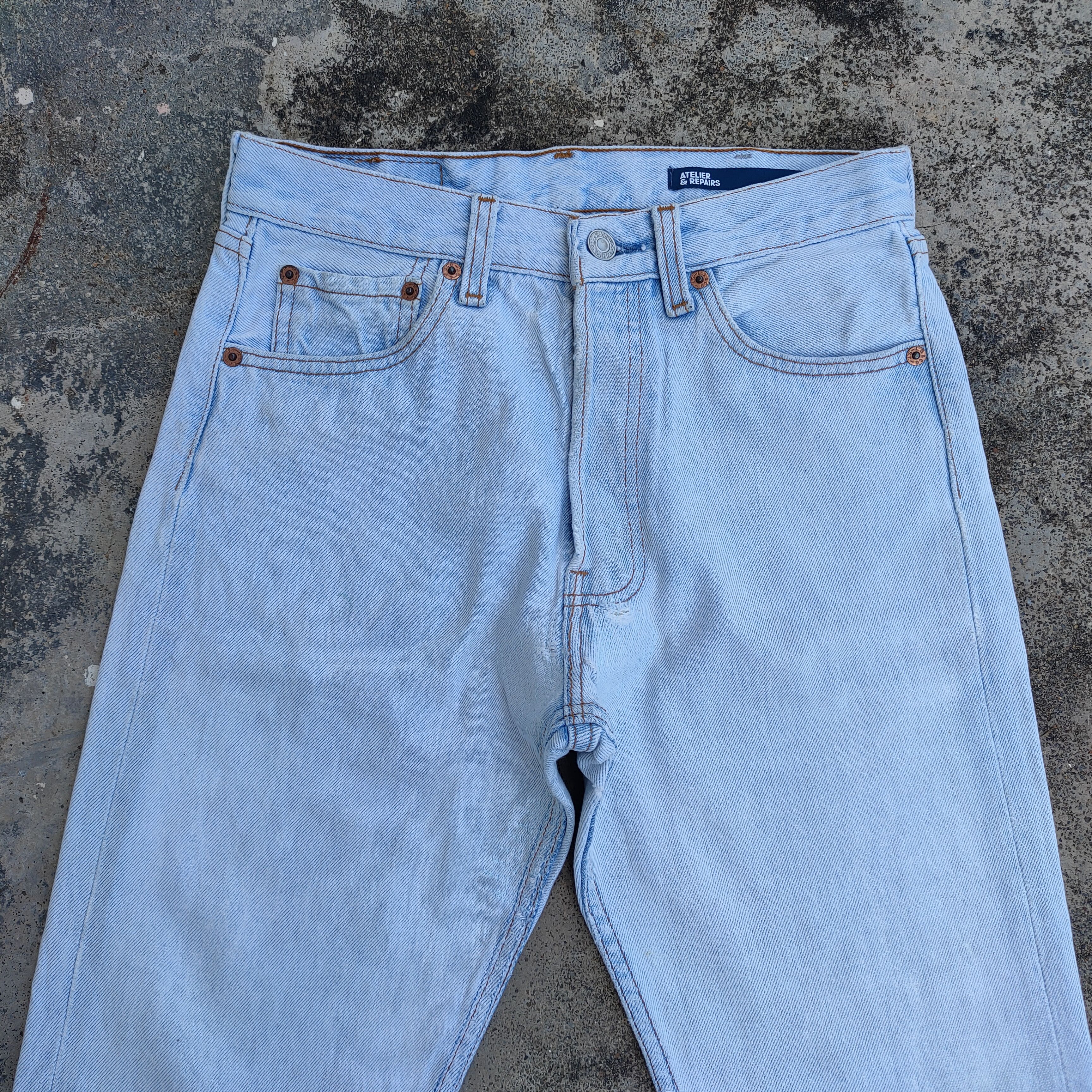 Atelier & Repairs × Jean × Levi's VINTAGE LEVI'S 501 ATELIER REPAIR JEANS DENIM PANTS Size US 27 - 3 Thumbnail