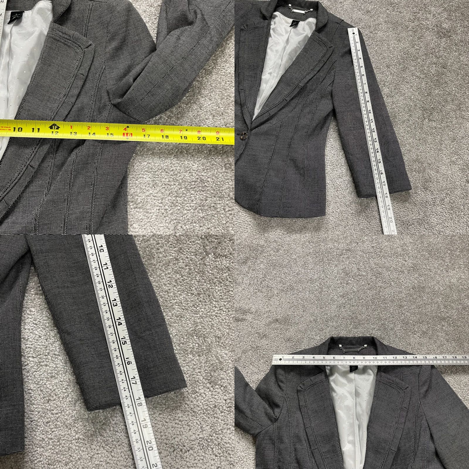 Vintage White House Black Market Blazer Womens Size 6 Gray Notch Lapel Single-Breasted Long Sleeve Size M / US 6-8 / IT 42-44 - 9 Thumbnail