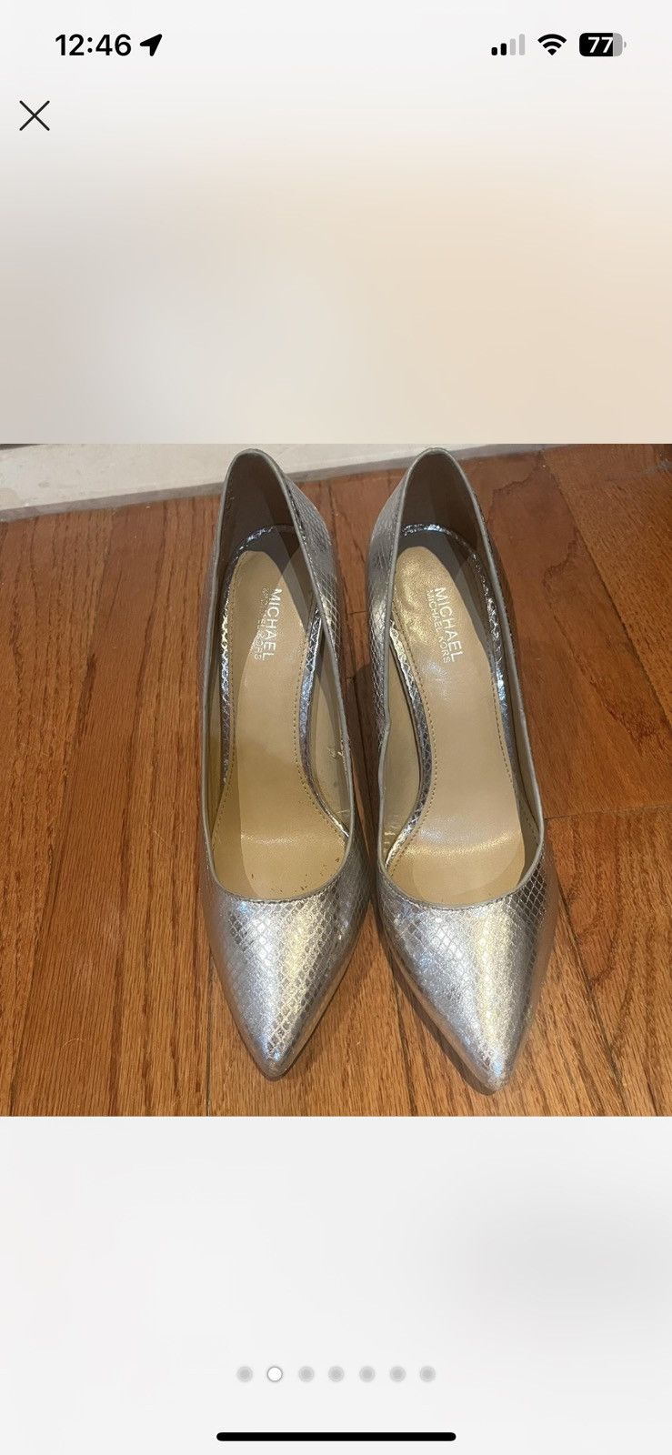 Michael Kors Amara Metallic Snake Embossed Leather Pump Size US 7 / IT 37 - 2 Thumbnail