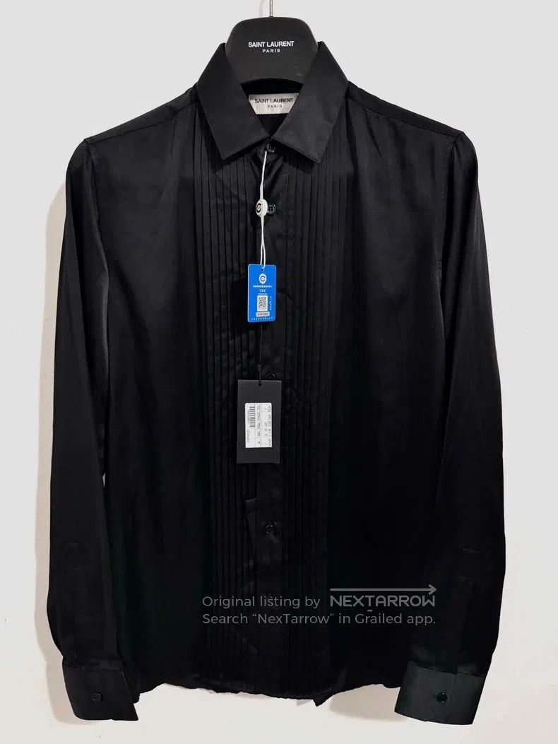 Saint Laurent Paris Saint Laurent Paris Mulberry Silk Black Samurai Accordion Size XS / US 0-2 / IT 36-38 - 1 Thumbnail