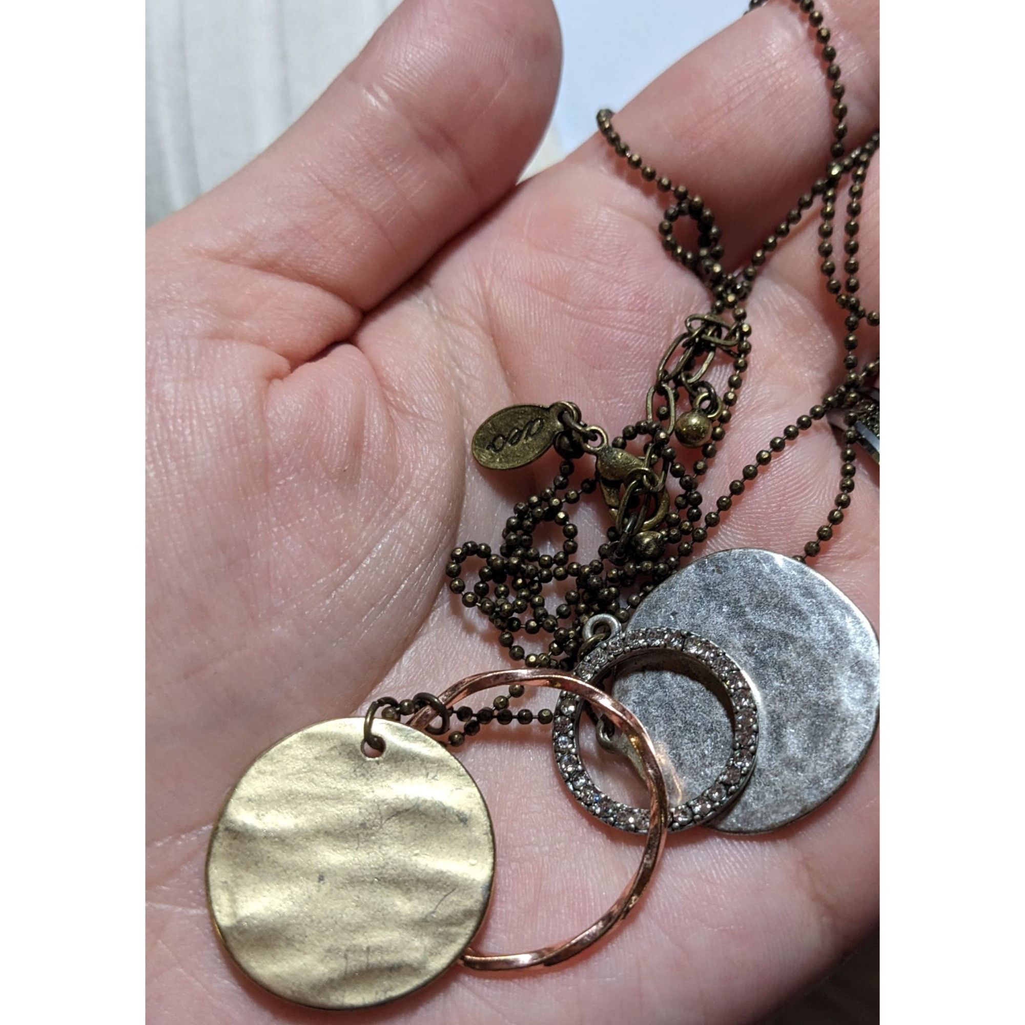 American Eagle Outfitters AEO Metallic Hammered Disc Necklace Size ONE SIZE - 4 Thumbnail