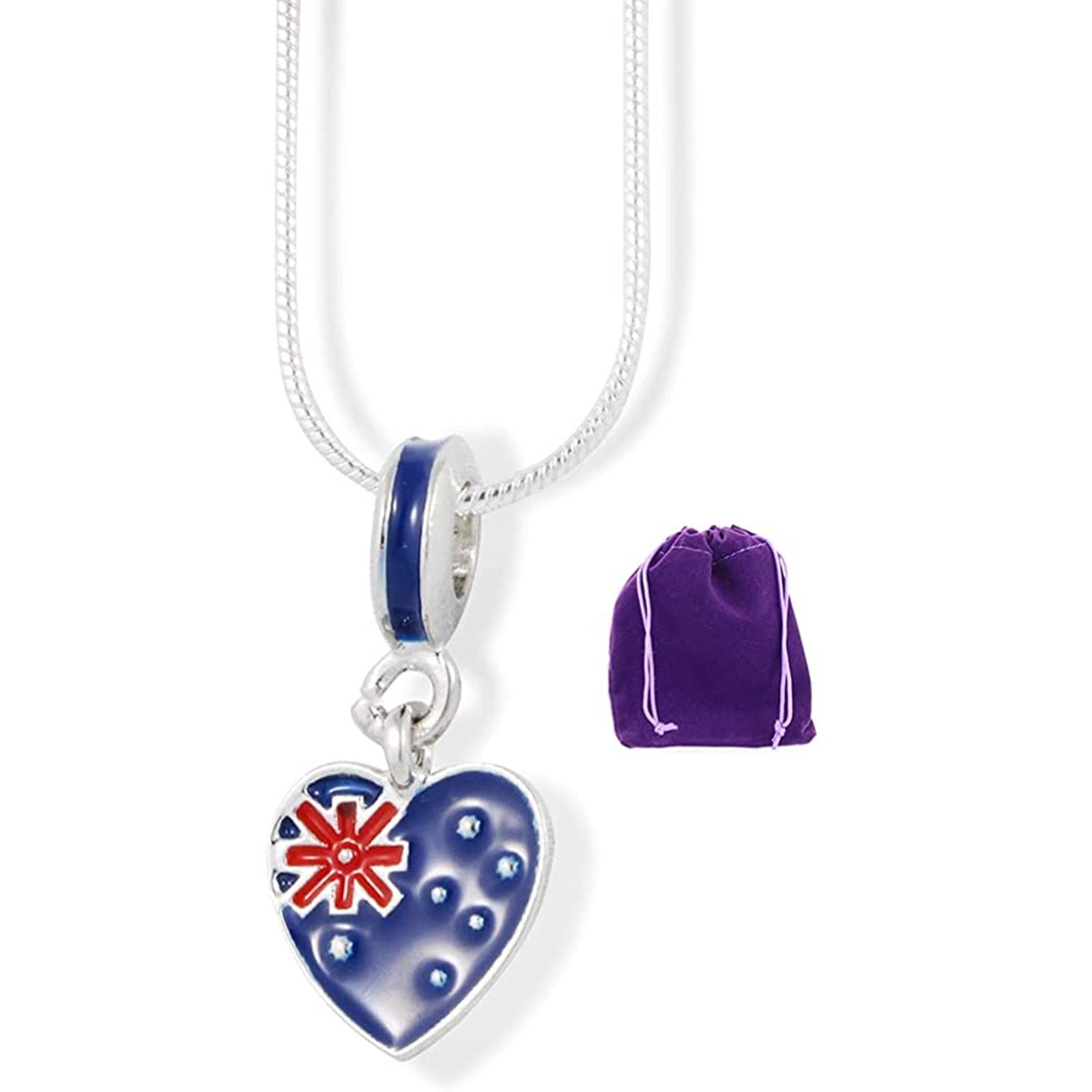 & Other Stories Australian Flag Charm Snake Chain Necklace Aussie Heart Size ONE SIZE - 1 Thumbnail