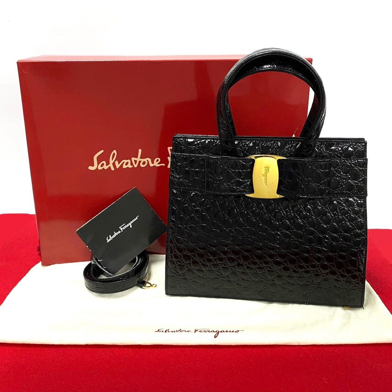 Salvatore Ferragamo Salvatore Ferragamo Shoulder Bag Black Leather Size ONE SIZE - 1 Thumbnail