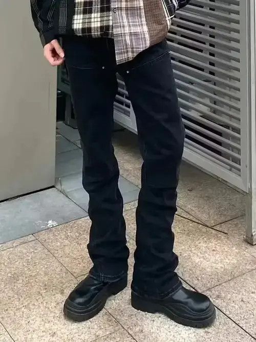 Japanese Brand × Vintage black vibe grunge faded carpenter flared pants Size US 32 / EU 48 - 2 Thumbnail