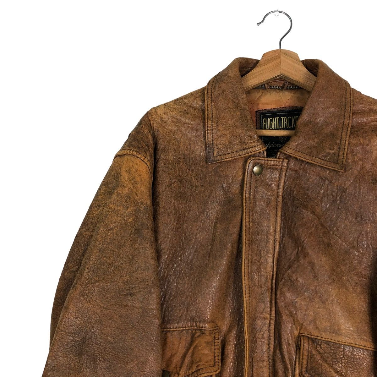 Vintage 🔥VINTAGE LEATHER FLIGHT JACKET USA STYLEWEAR LEATHER Size US L / EU 52-54 / 3 - 7 Thumbnail