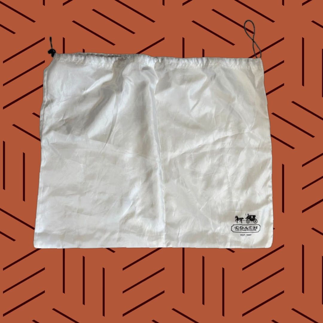 Coach VINTAGE Coach Satin Dust Cover Bag Drawstring 23”×18” Storage White Satin Dust Cover Bag Storage Womens Size ONE SIZE - 1 Thumbnail