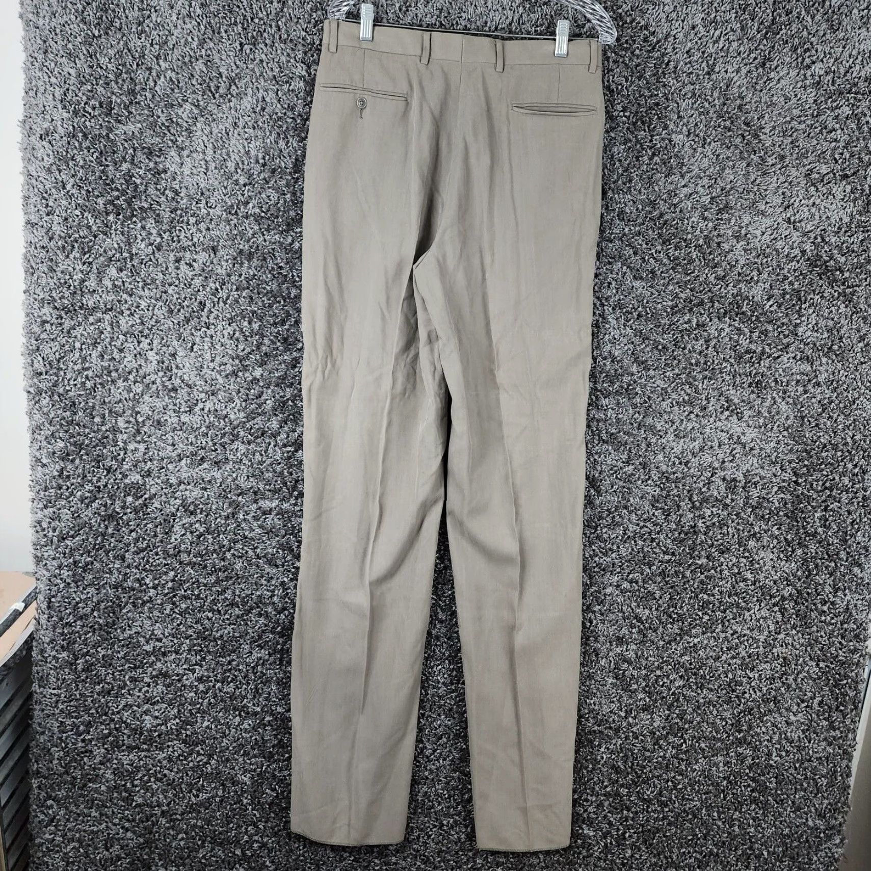 Pierre Cardin Pierre Cardin Mens Beige Silk Dress Pants 33 Regular Mens Size US 33 - 6 Thumbnail